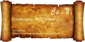 Csoknyai Nándor névjegykártya