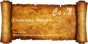 Csoknyai Nándor névjegykártya